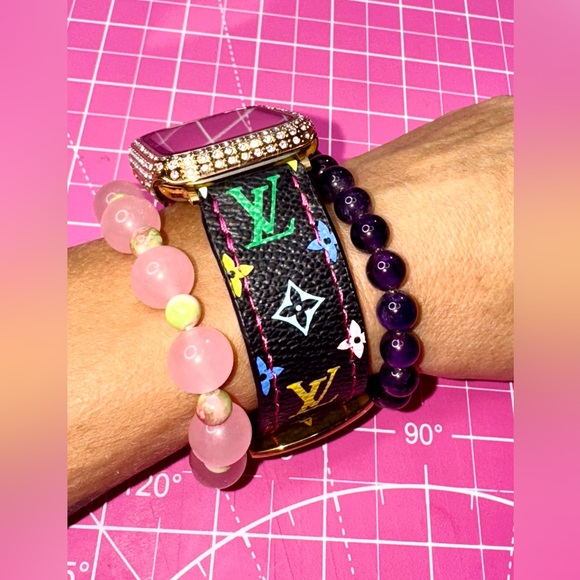 💖 LV Murakami black Multicolor Apple Watch Band handmade - Picture 6 of 10